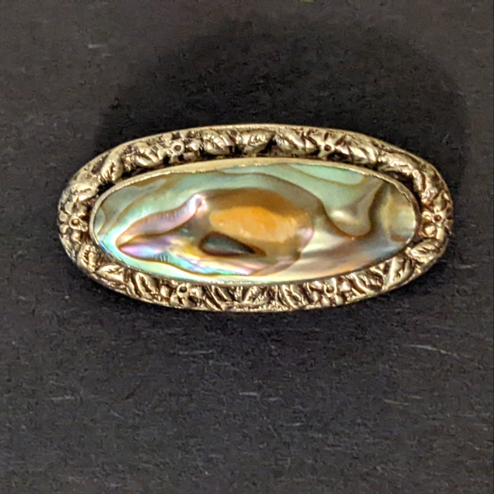 Carmel Charles Frank jeweler Vintage Abalone Blister Pearl Brooch